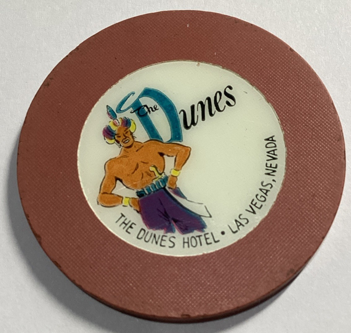 Scarce Dunes Las Vegas Roulette Chip- Sultan Logo Center- Mauve Color