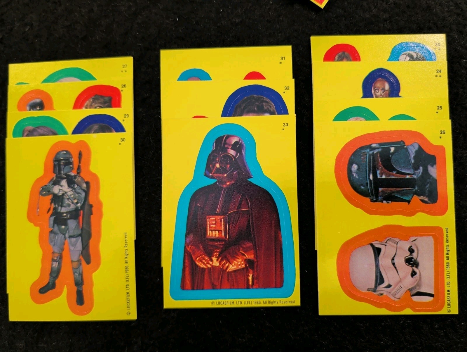 1980 STAR WARS EMPIRE STRIKES BACK SERIES #1 (1-33) STICKER CARD SET PACK FRESH