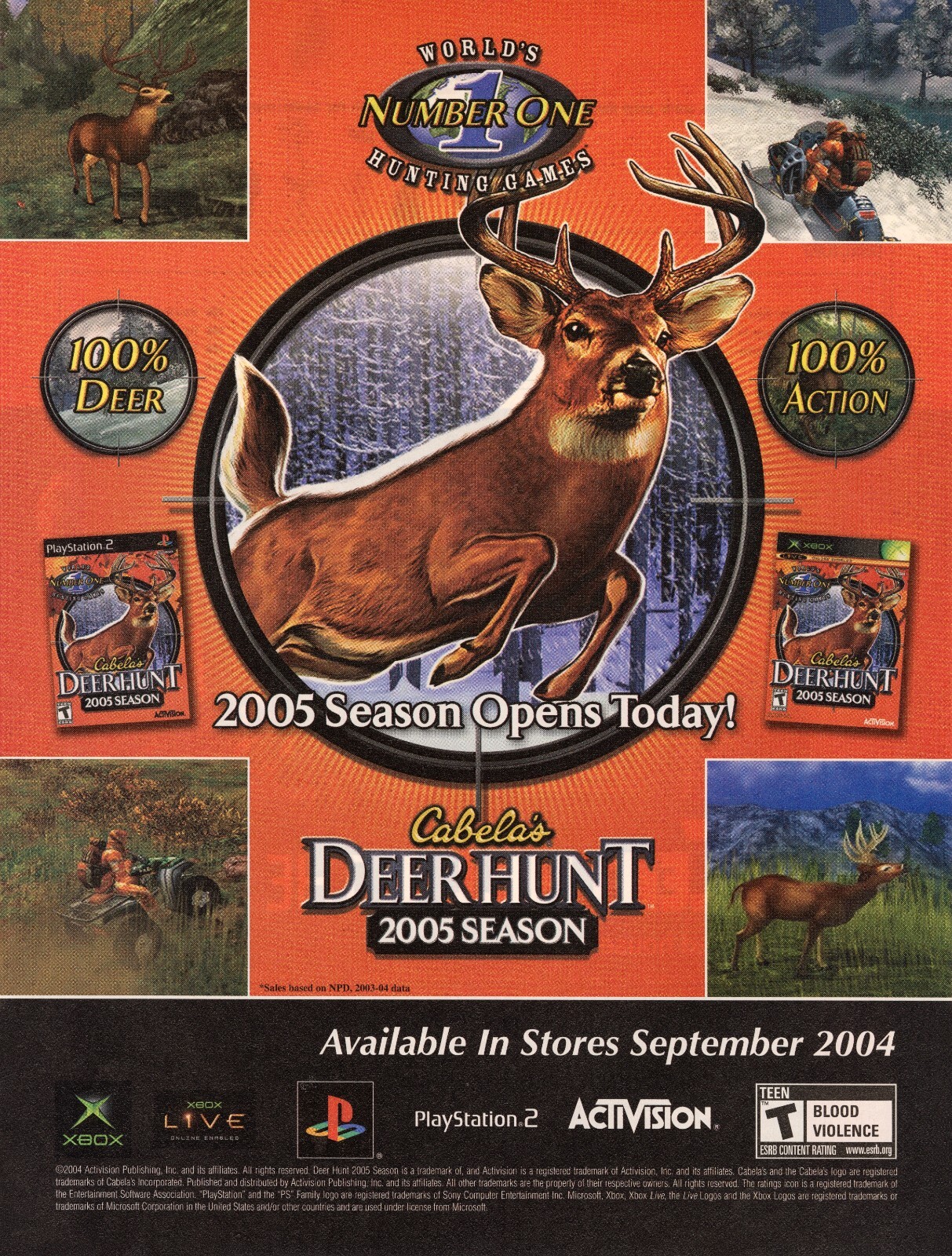 Cabela's Deer Hunt 2005 Season Playstation 2 PS2 Xbox Promo Ad Art Print Poster