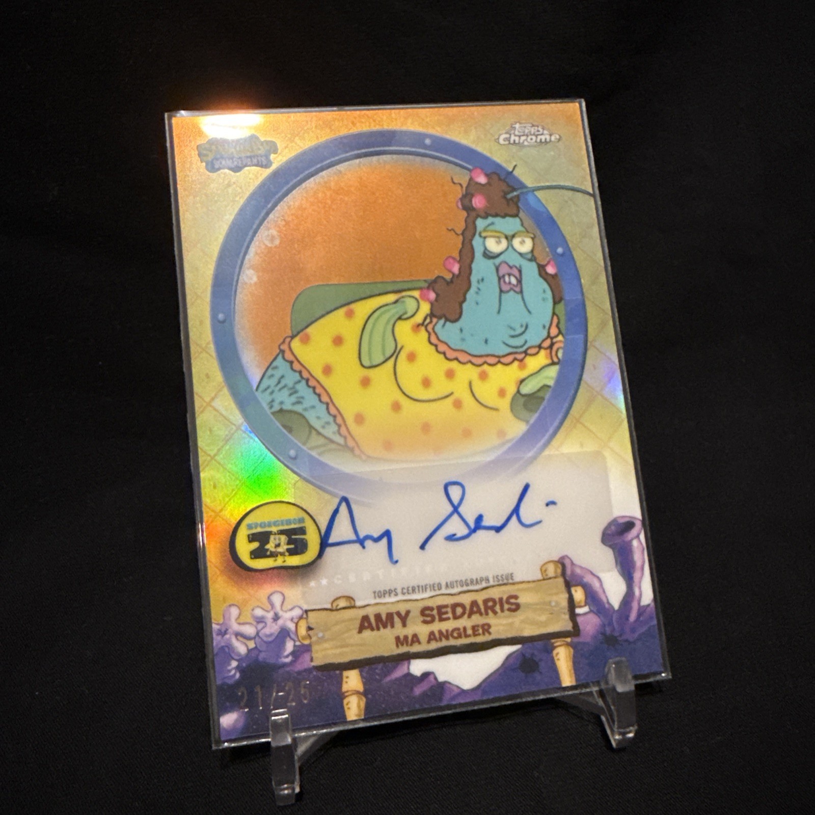 2025 Topps Chrome SpongeBob - Amy Sedaris - Ma Angler Autograph Orange #/25