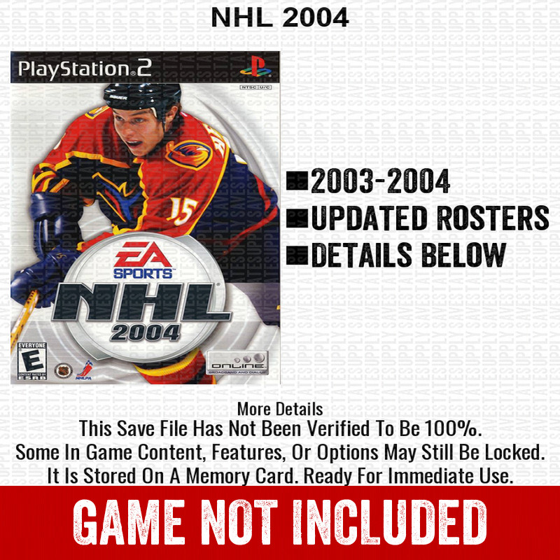 NHL 2004 100% PS2 Memory Card All CHEATS ITEMS
