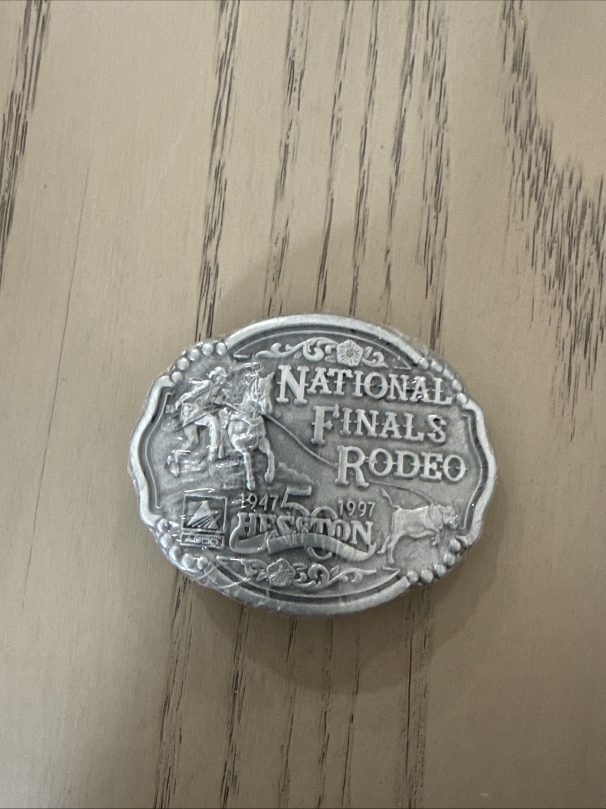 National Finals Rodeo 50th Buckle Hesston NFR NEW Sealed 1947-1997 Award Design