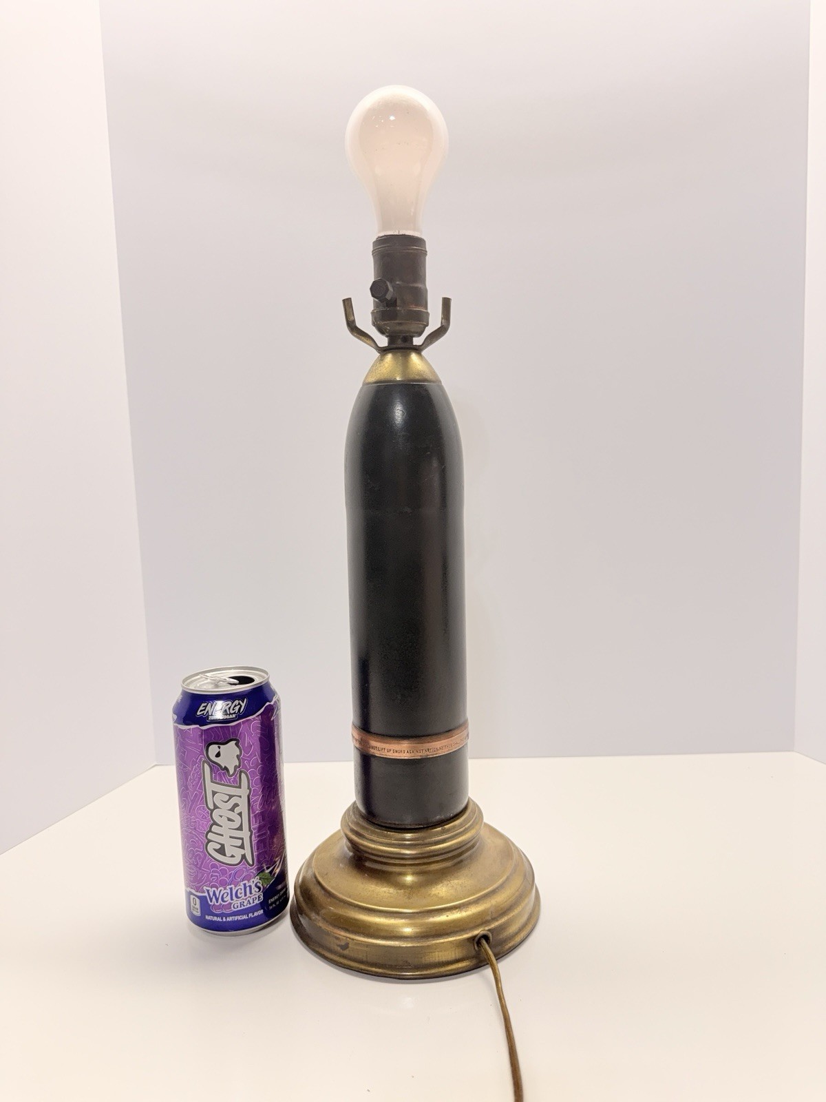 Antique 1919 Snead & Co WWI 75mm Victory Lamp Artillery Shell Trench Art