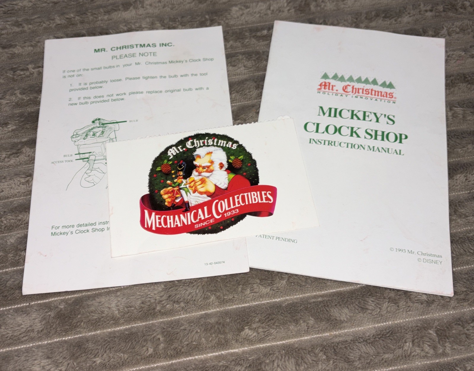 Replacement Part INSTRUCTIONS *only* for Disney Mickey's Clock Shop