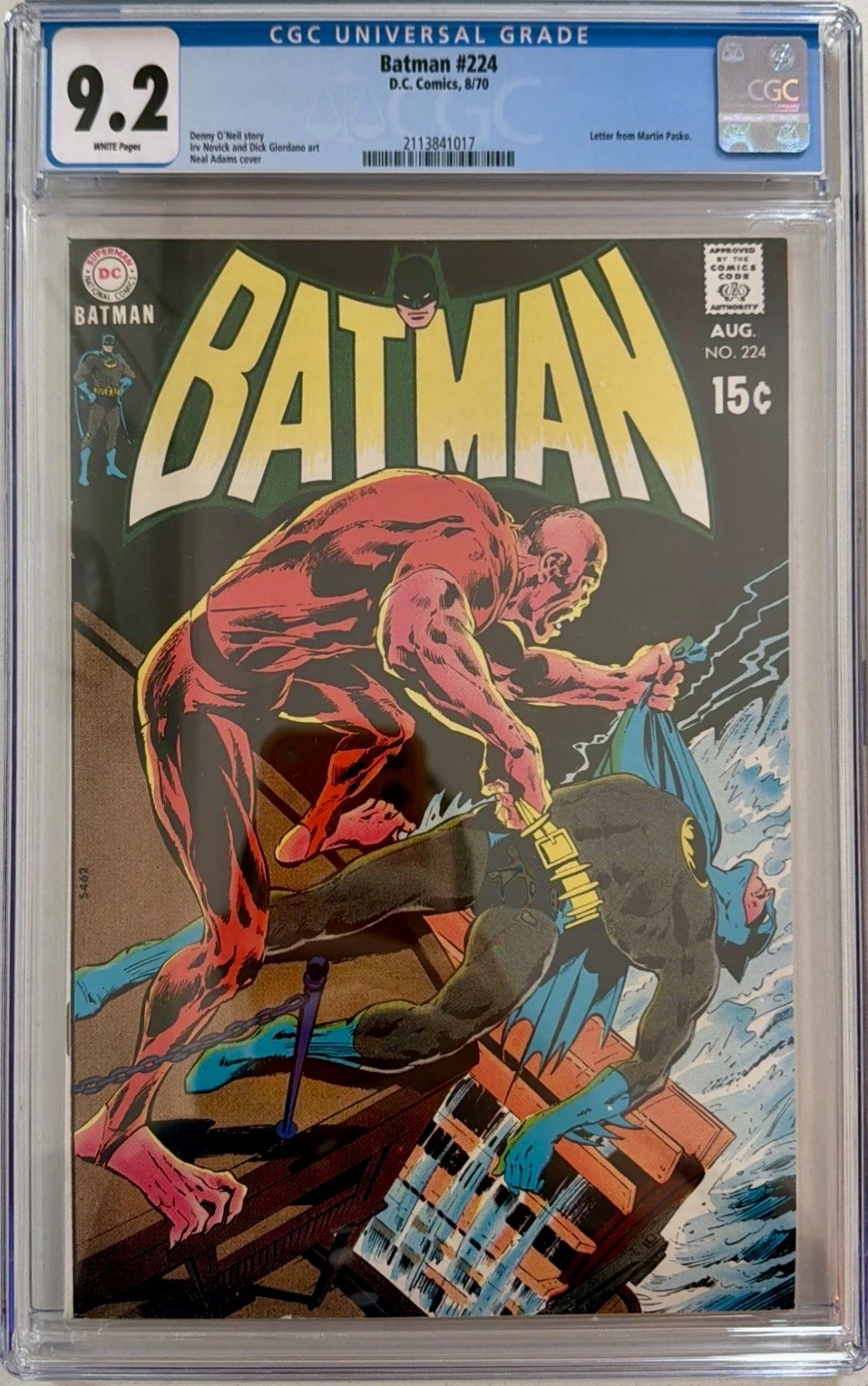 Batman #224 (Dc Comics 1970) CGC 9.2 Neal Adams Cover Bronze Age Key Issue