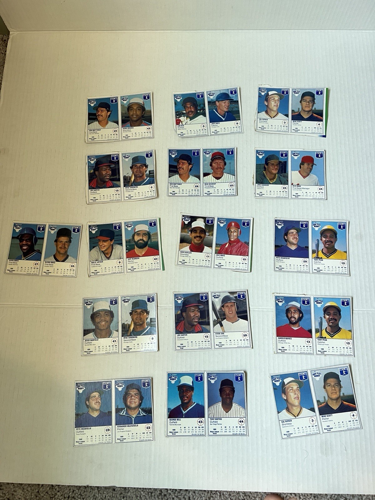 1987 Kraft Home Plate Heroes Uncut Cards Lot of 16 – Vintage MLB Baseball
