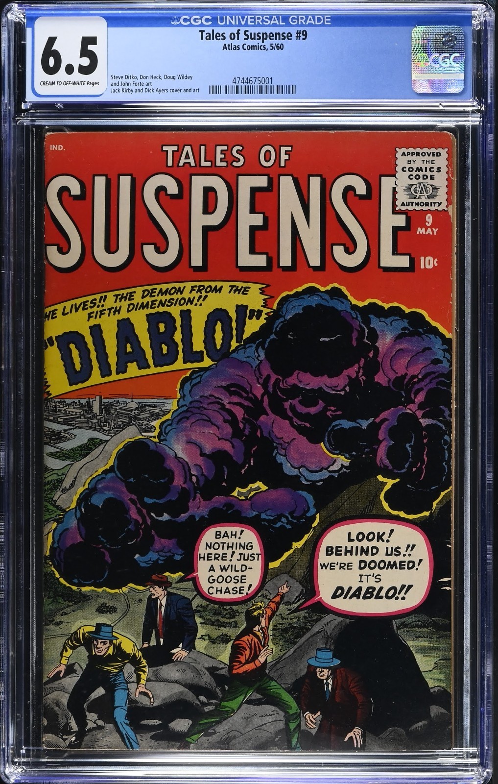 Tales of Suspense #9 1960 CGC 6.5 1st Diablo Pre-Hero Atlas Jack Kirby Ditko Key