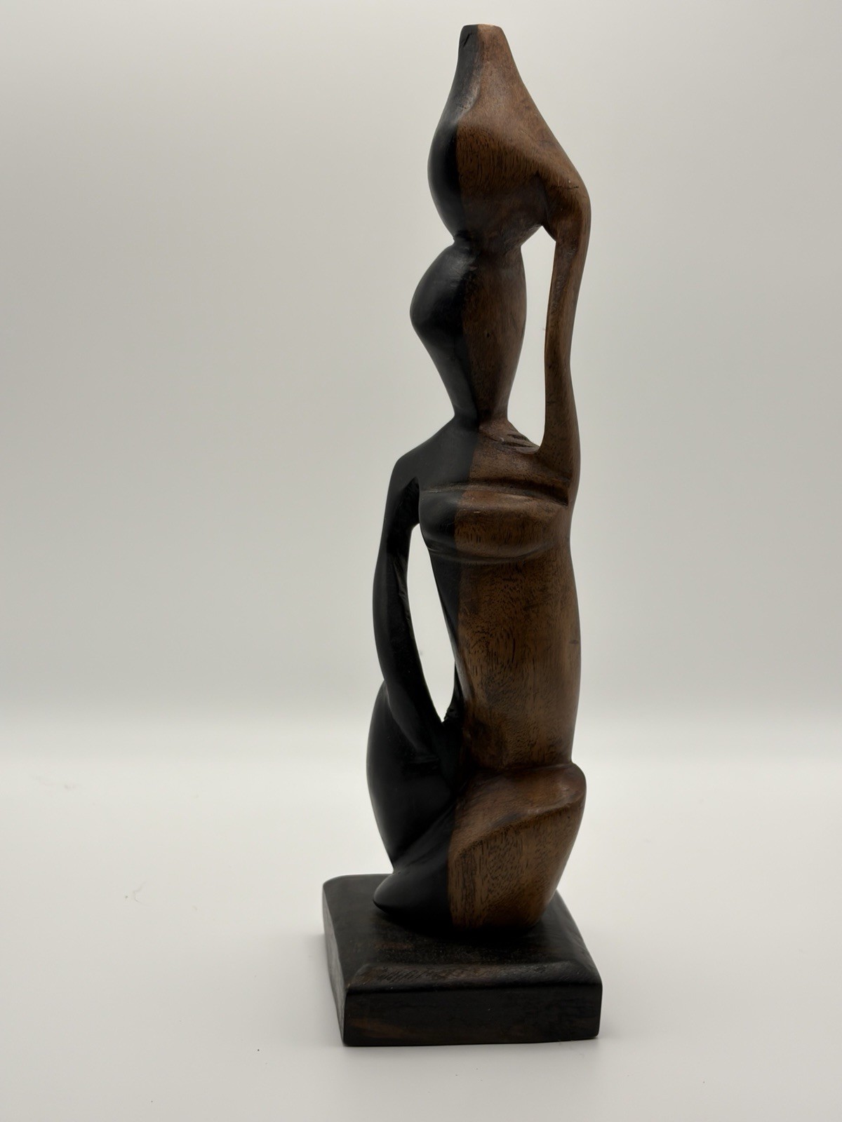 African Tribal Hand Carved Wood Statue Human Figure Wooden Sculpture 10”