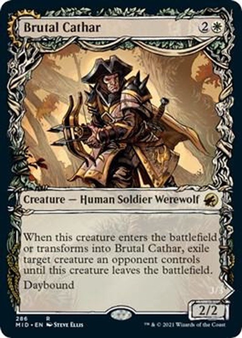 Brutal Cathar (Showcase) FOIL NM #286 Innistrad: Midnight Hunt MTG
