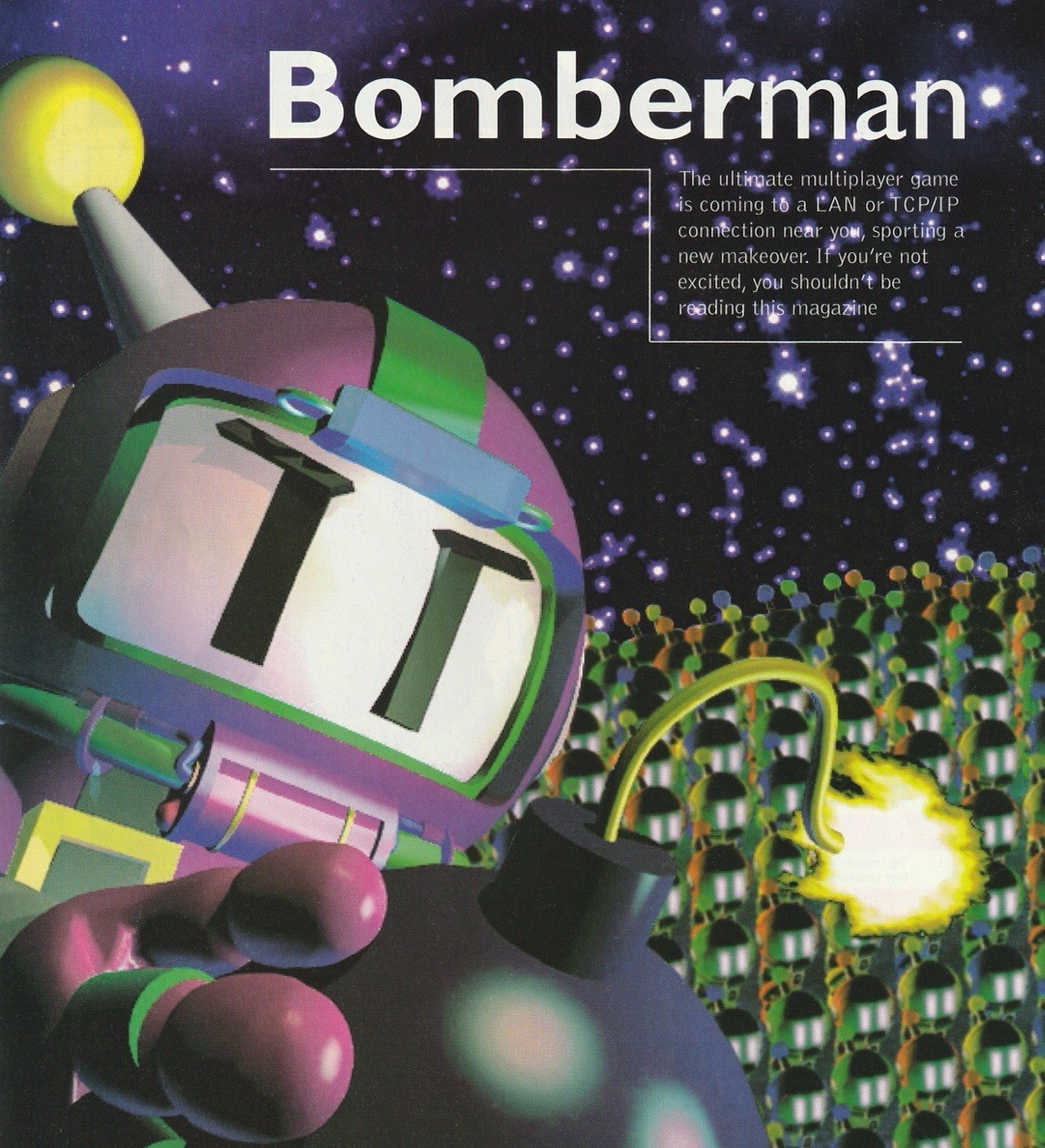 VTG 1997 Atomic Bomberman Original Debut Print Ad Cover Page Art 21x27cm NEX 27