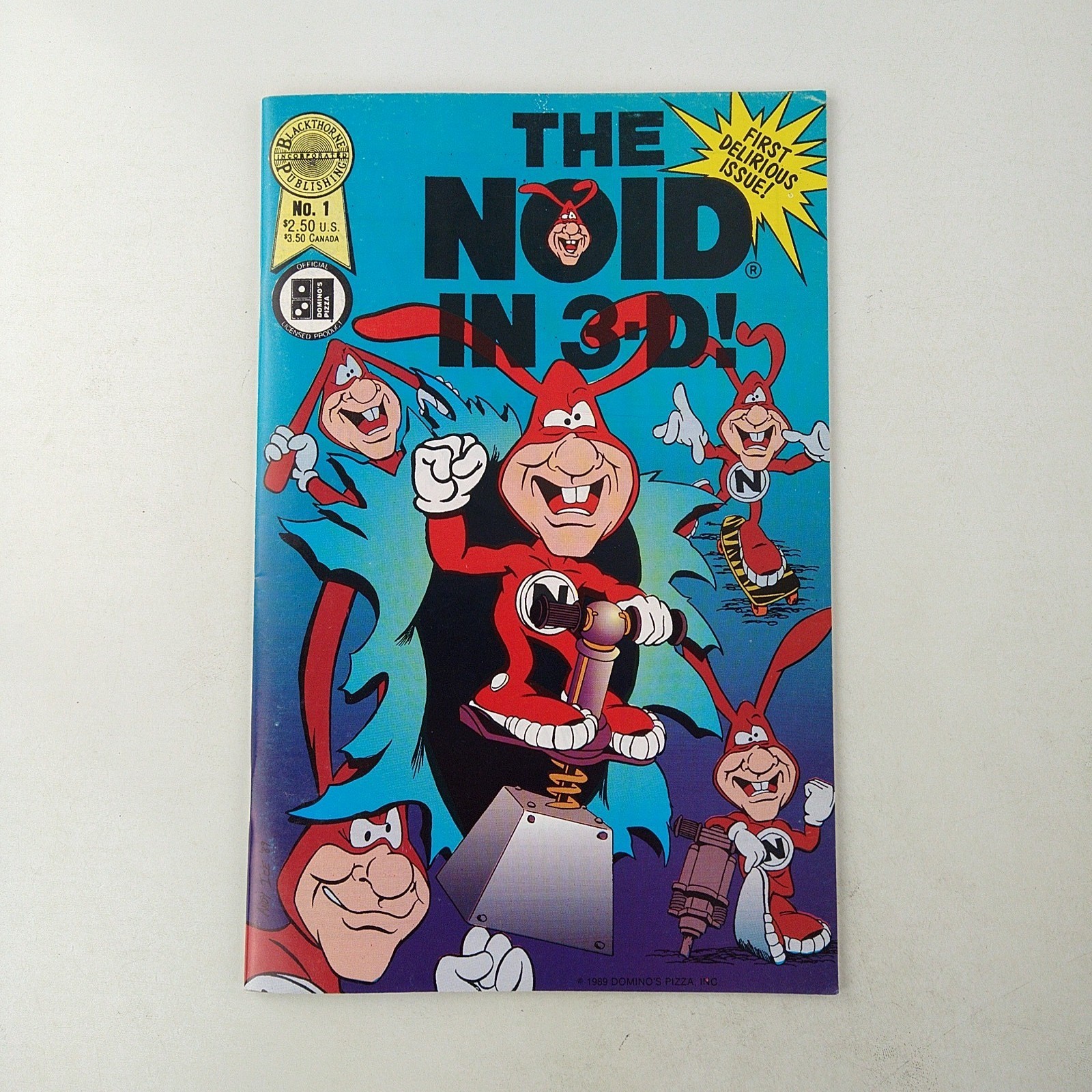 The Noid In 3-D #1 Dominoes Pizza Mascot Low Print VF+ (1989 Blackthorne)
