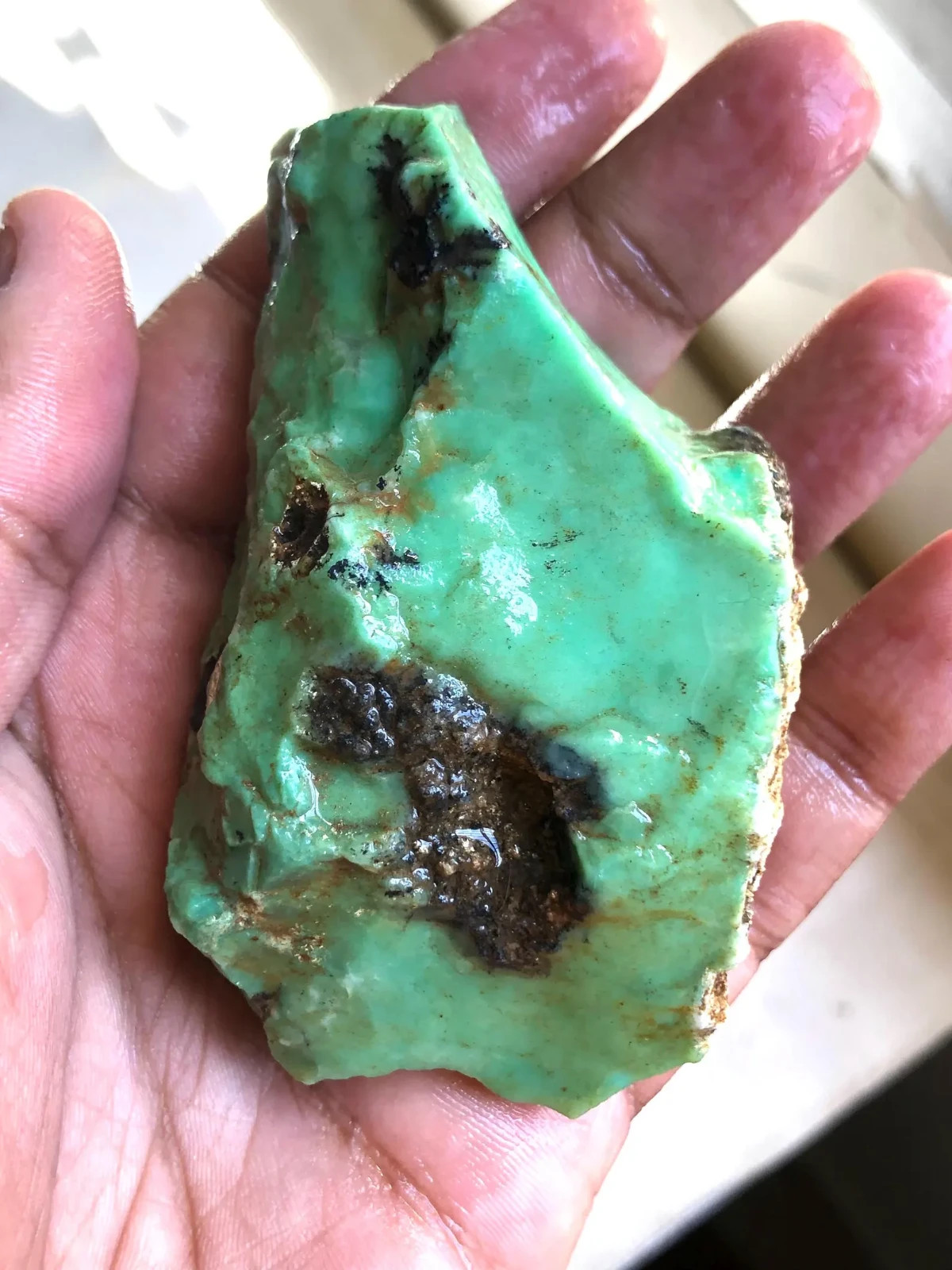 Natural Chrysoprase Rough Gemstone | Green Gemstones | 178 Gram
