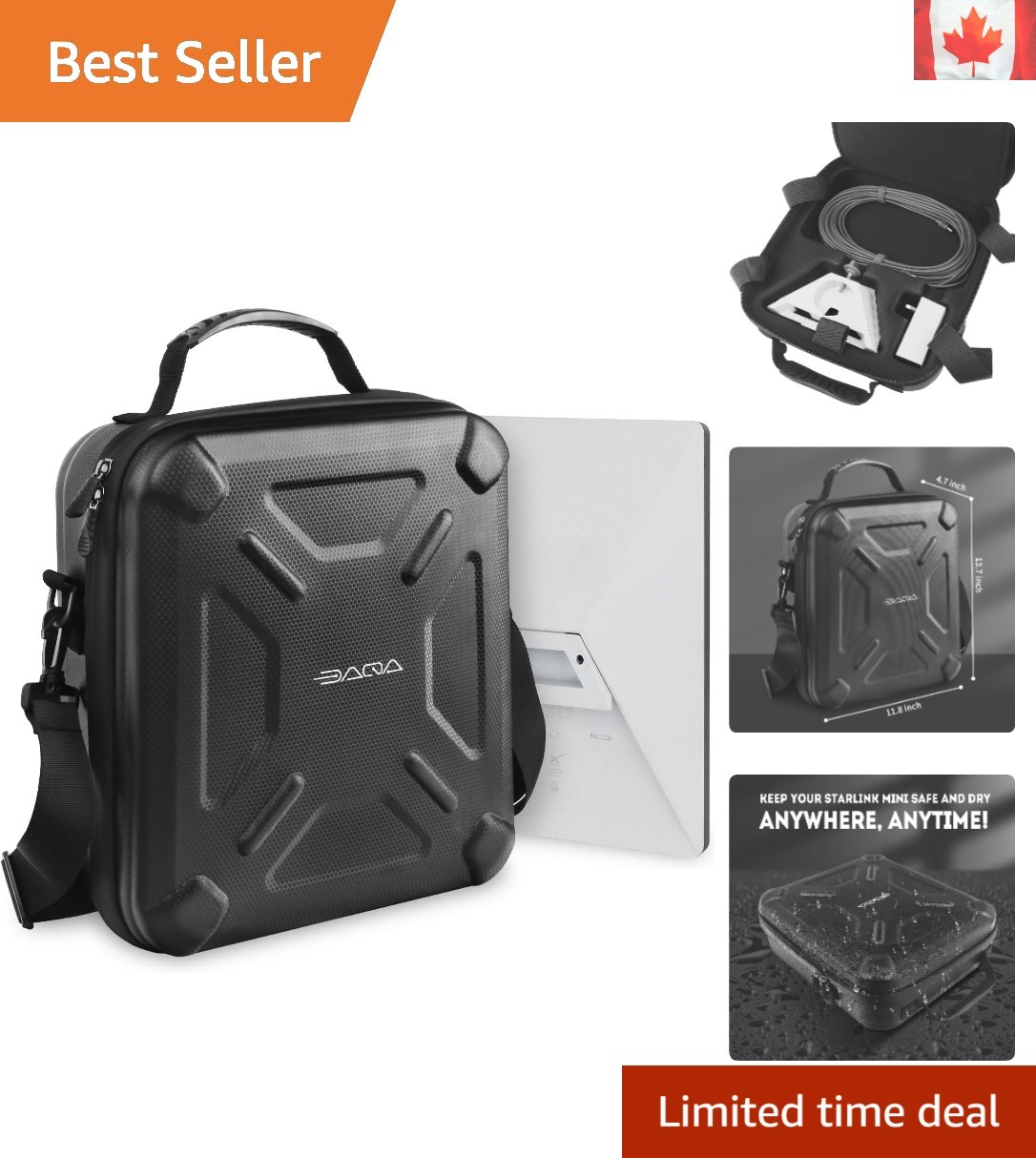 Shockproof Starlink Mini Case with Handle & Shoulder Strap for Easy Transport