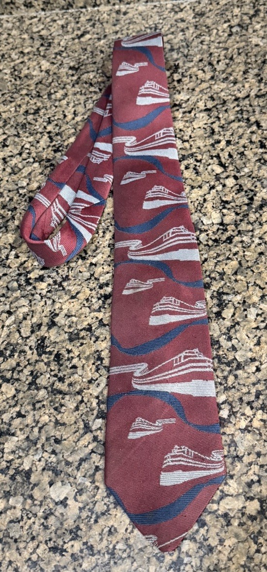 Vintage Amtrak employee Conductor Uniform Necktie Red polyester train USA