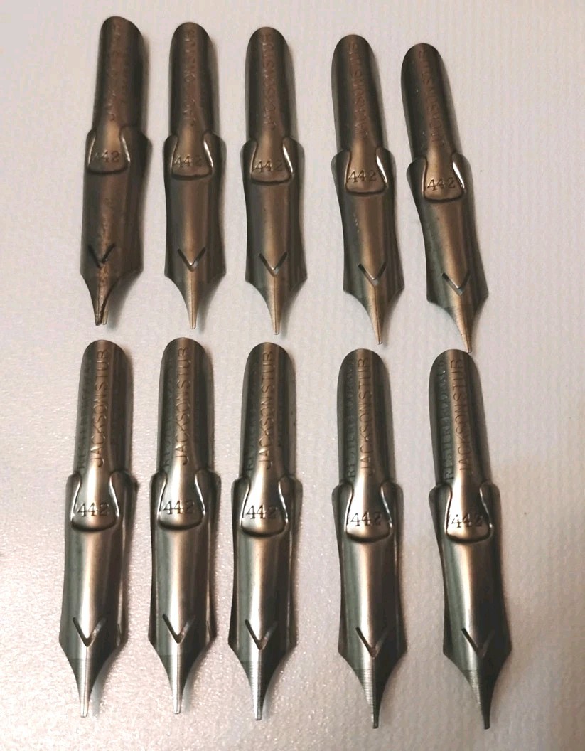 10 Vintage/Antique Esterbrook 442 Jackson Stub Dip Pen Nibs New Old Stock