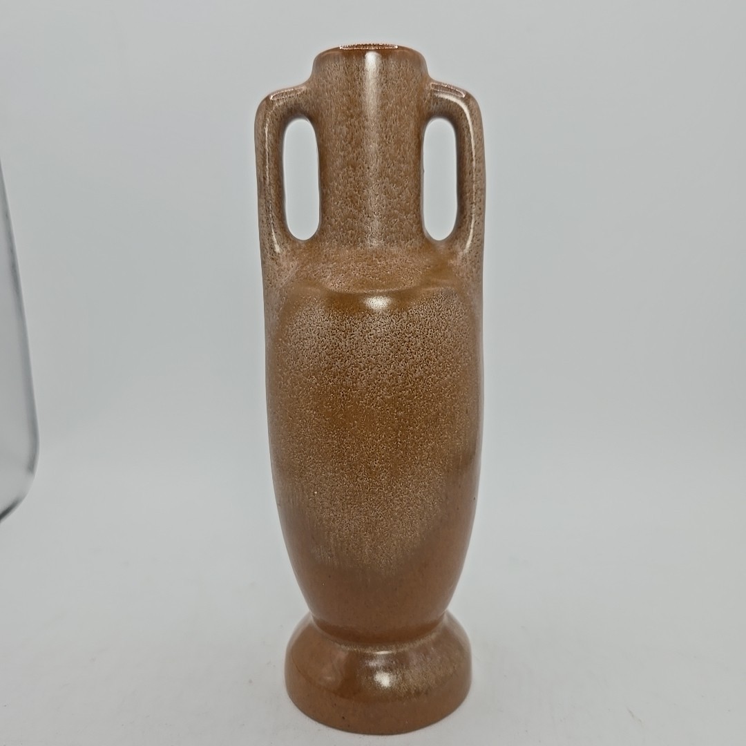 Vintage Frankoma Pottery Plainsman Brown Double Handled Bud Vase #20