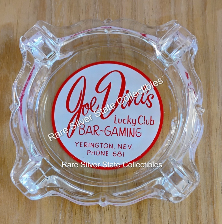Scarce Nevada Casino Ashtray ca 1940's-50's Joe Dini's Lucky Club Yerington, NV.