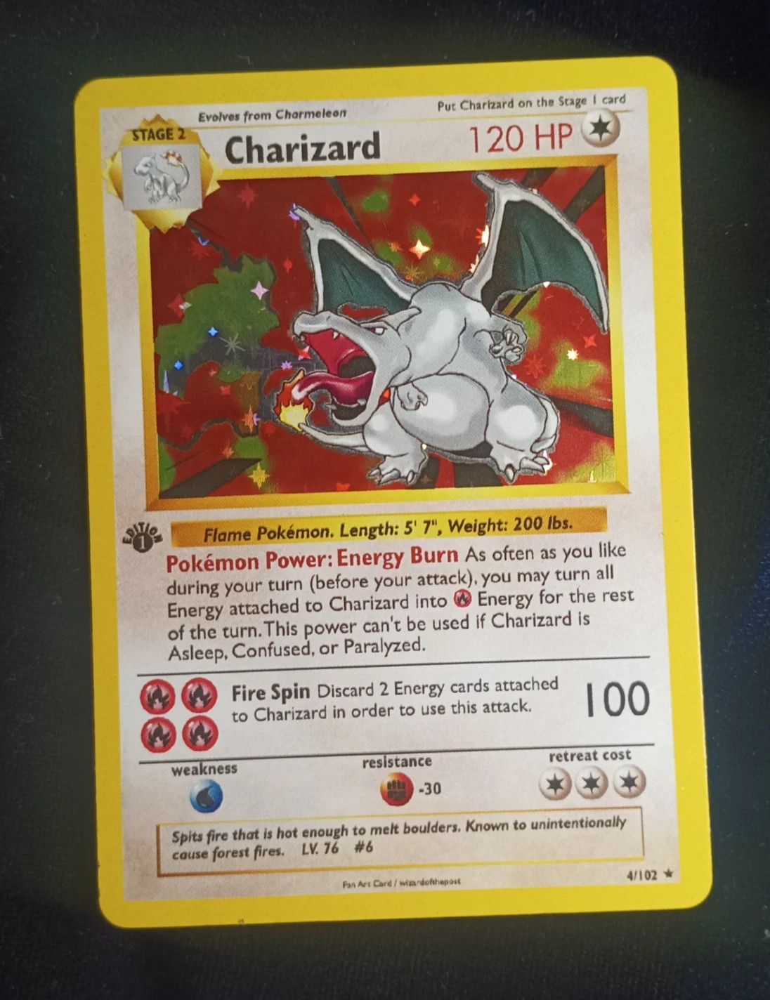 White Charizard Pokémon Trading Card