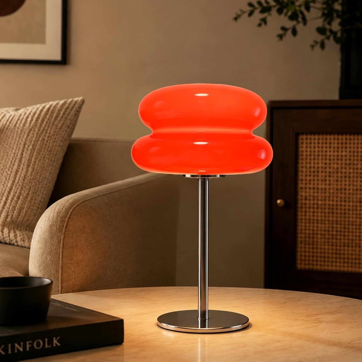 Red Small Novelty Mushroom Table Lamp - Mid-CenturyModern