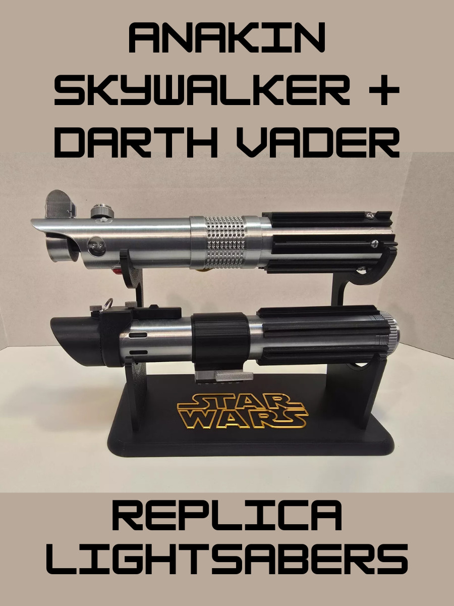 Anakin Skywalker and Darth Vader Inspired Lightsaber Replica + Stand, Star Wars