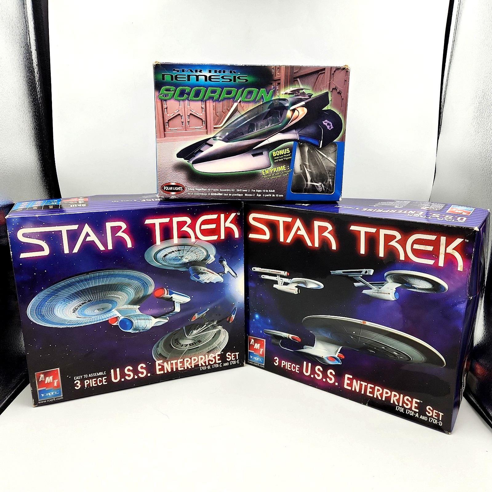 AMT ERTL Star Trek Enterprise 6 Ship Sets Plus Polar Lights Scorpion Model Lot