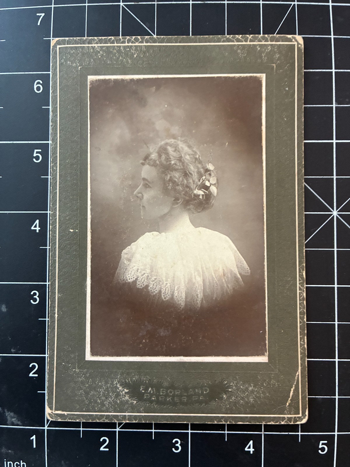 1890s Woman Profile Portrait Borland Parker PA Vintage Photo