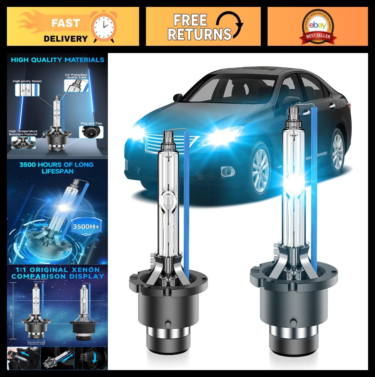 Fit for Lexus 2007-2015 ES350 GS350 GS450H 2010-2015 RX350 RX450 OEM 35W Project