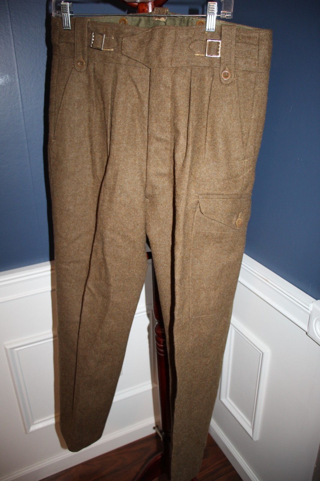 Choice Original 1955 d. British Army Green Wool Battle Dress Uniform Trousers