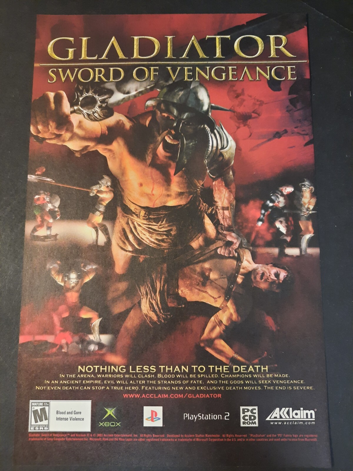 2003 GLADIATOR: Sword of Vengeance PC PS2 Video Game art ~ Print Ad/Ad Page