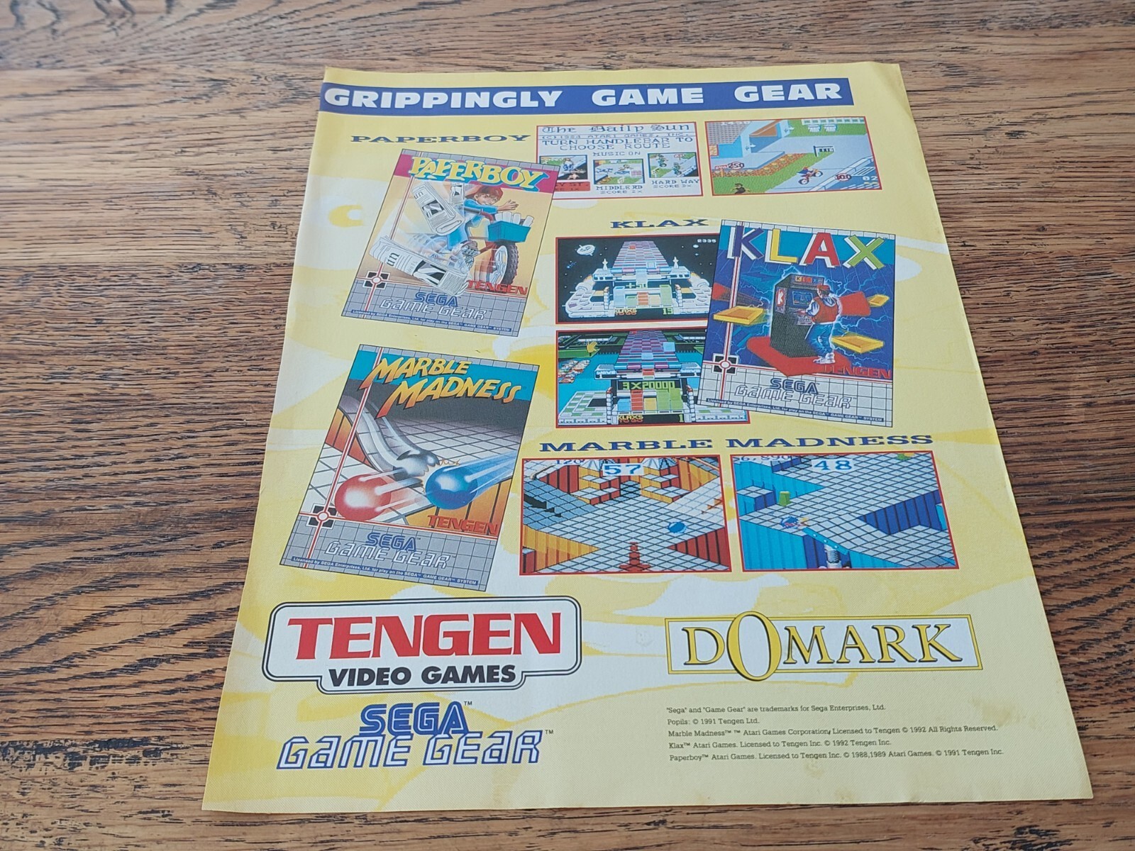 Vintage Sega Mega Drivellax Marble Madness Domark Game Ad Print Advertisement 