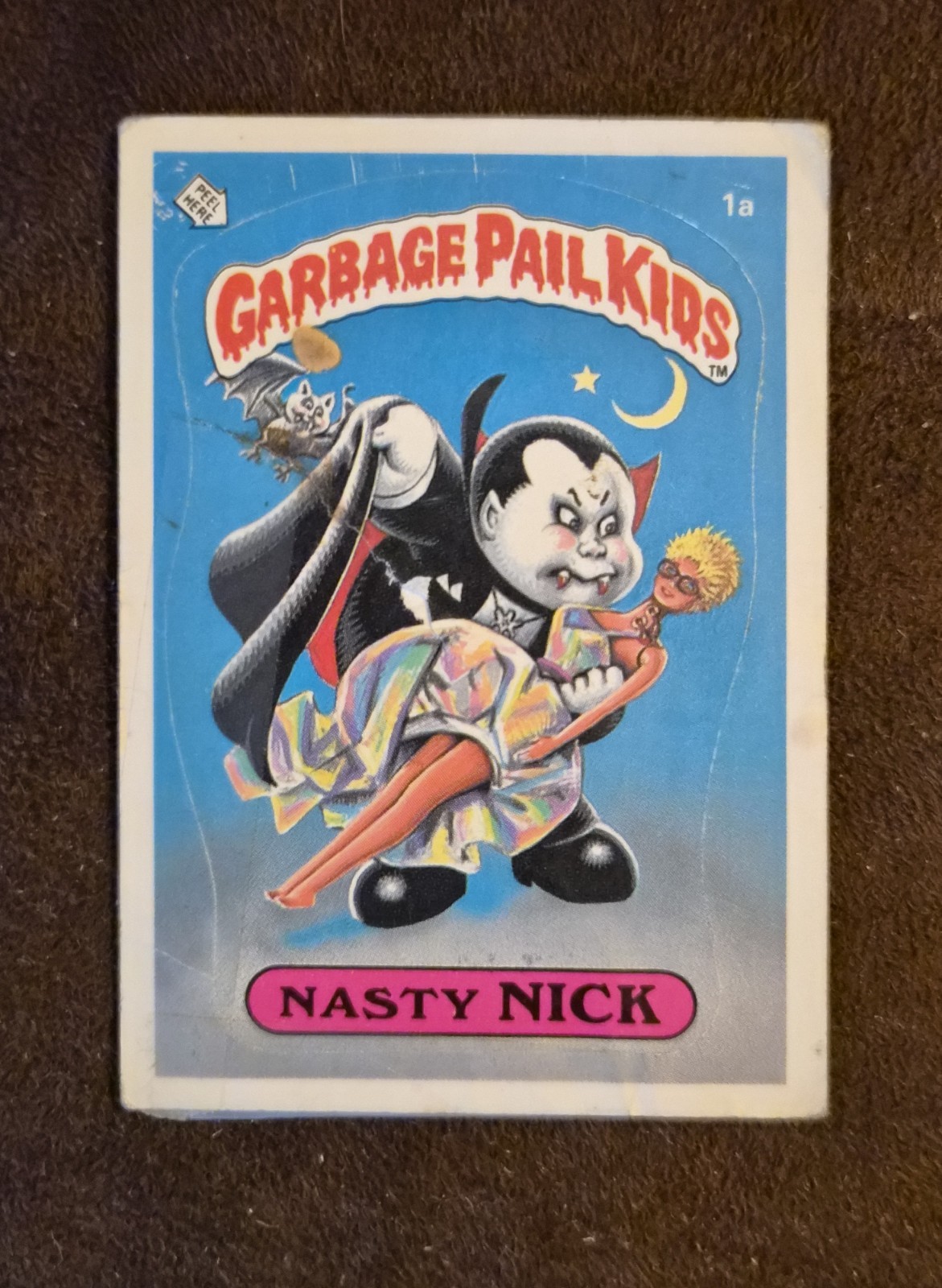 1985 Topps Garbage Pail Kids Original Series 1 Nasty Nick 1a Matte