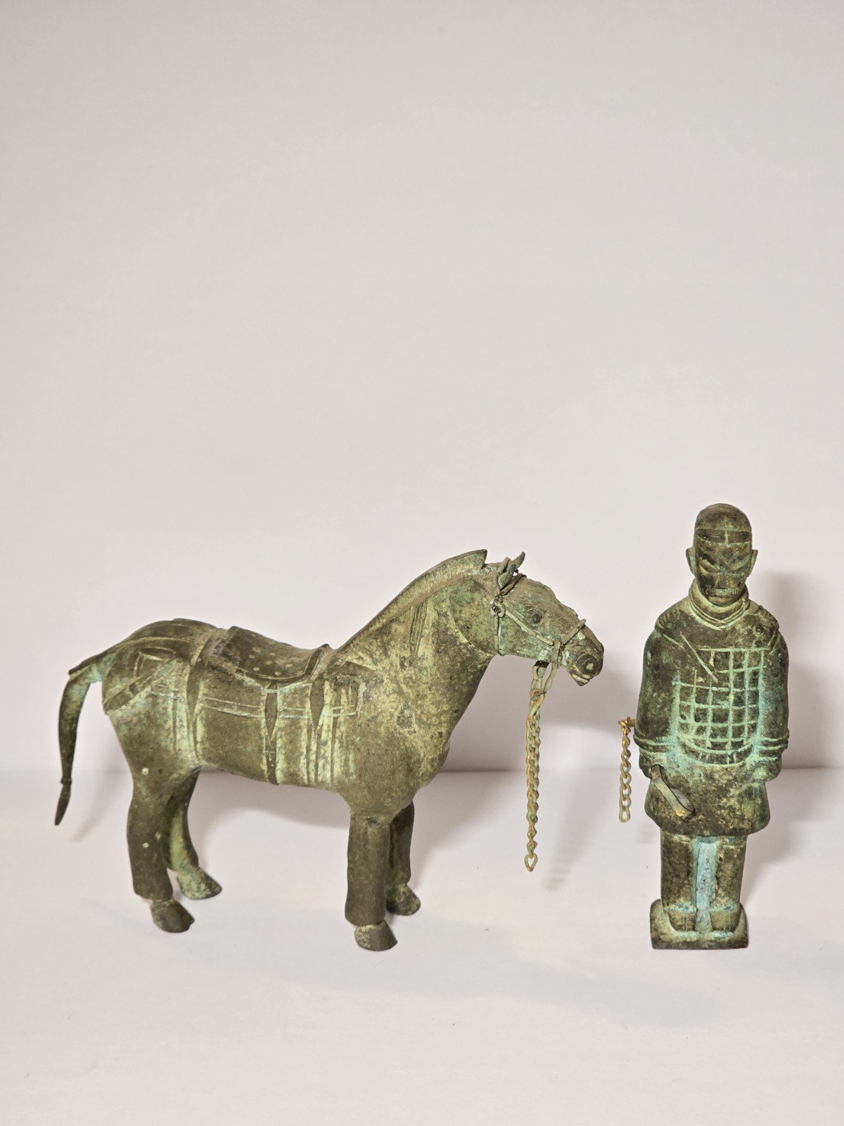Vintage Chinese Tang Style Horse Warrior Statue Figurines PARTS/REPAIR 4\