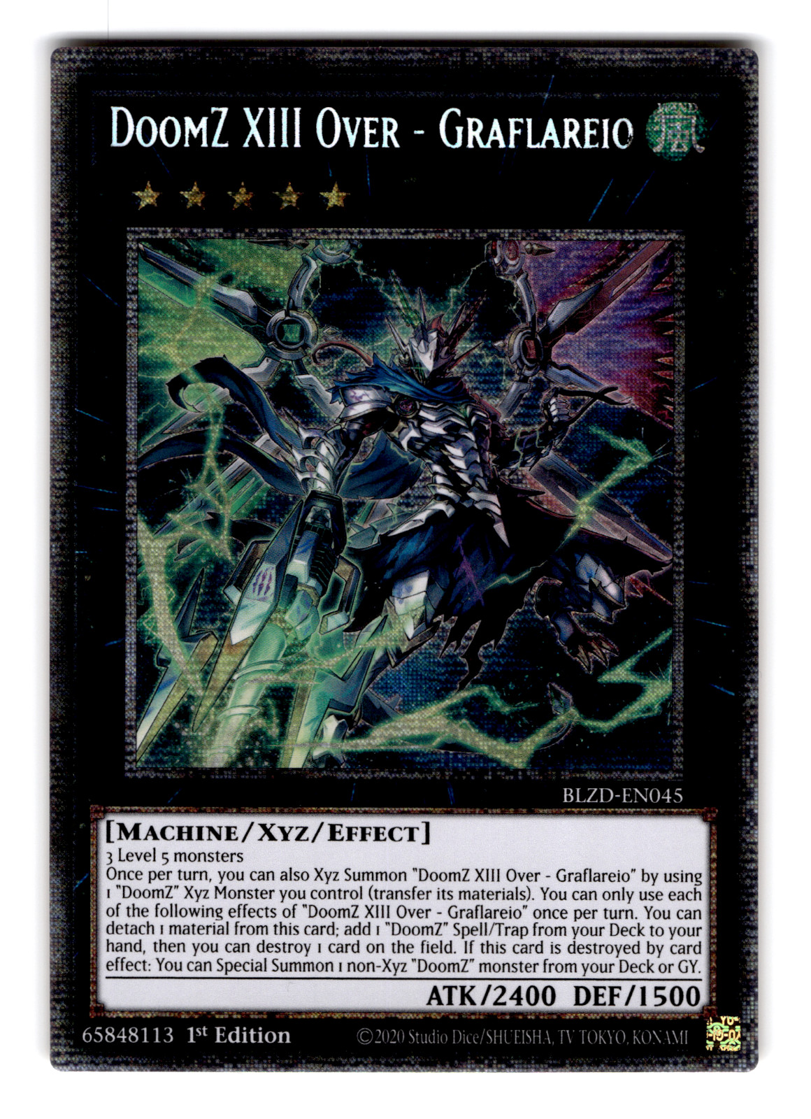 YUGIOH DOOMZ XIII OVER - GRAFLAREIO STARLIGHT 1ST EDITION NEAR MINT BLZD-EN045