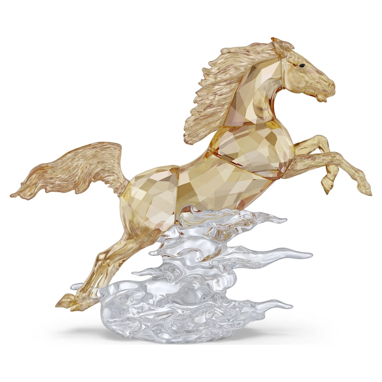 Swarovski Asian Symbols Leaping Horse Figurine Decoration, Gold Tone, 5701370