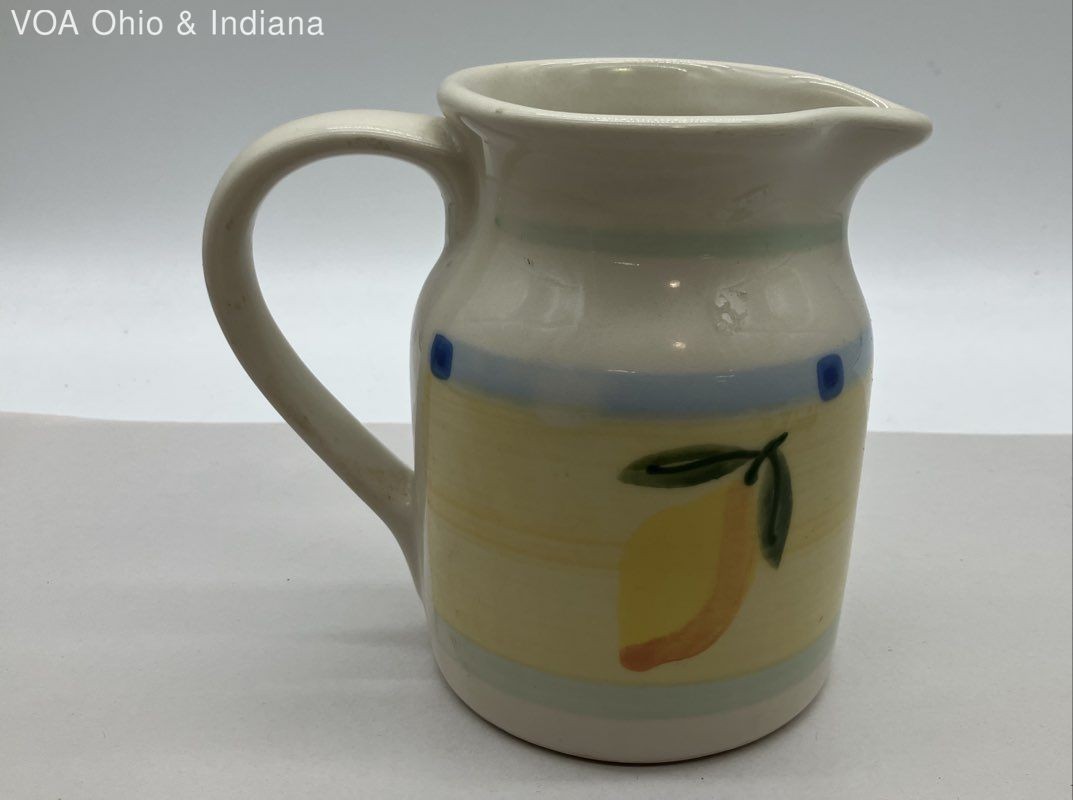 Hartstone Pottery Fruit Lemon Pear Pitcher Creamer Vintage Stoneware 1 Piece