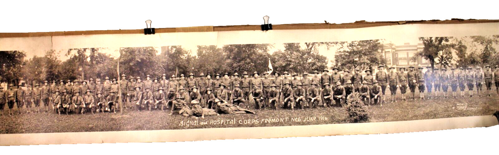 WWI Signal and Hospital Corps. Fremont Neb. June 1916 Company Photo 42\