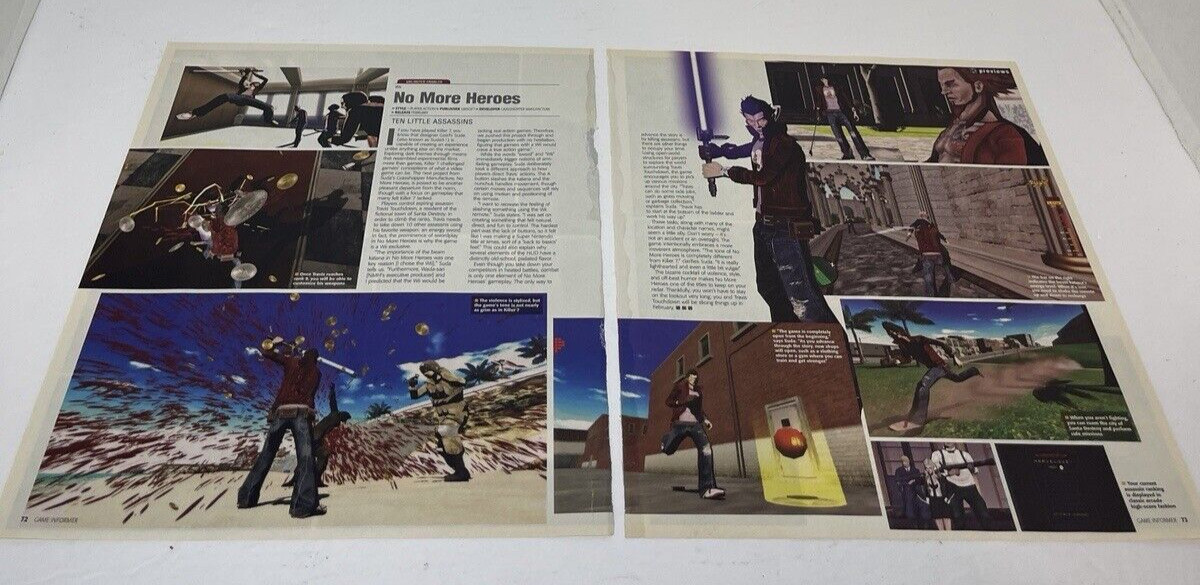 No More Heroes Nintendo Wii Ubisoft Game Promo 2008 Game Preview Print Ad