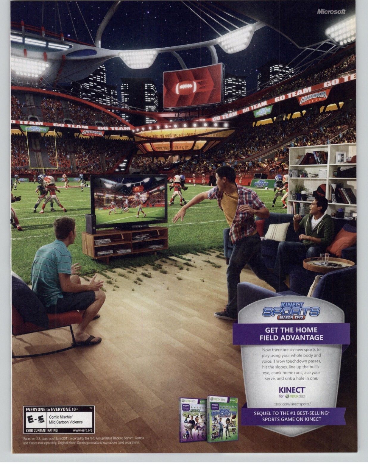 Kinect Sports Xbox 360 2011 Print Ad/Poster Authentic Official Promo Art Rare