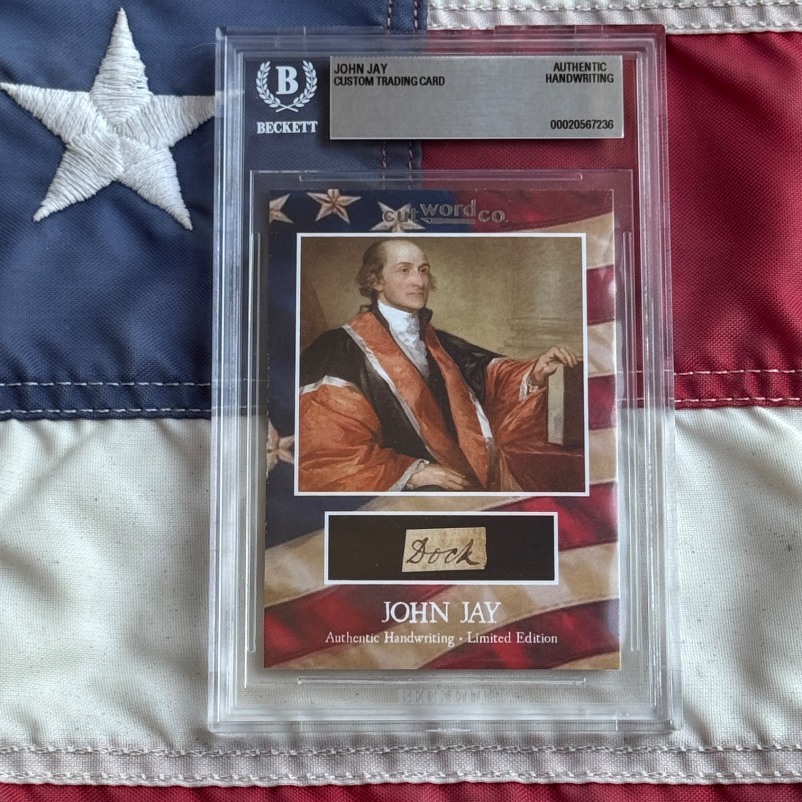 John Jay Beckett Encapsulated Handwriting Removed from Autograph Letter Signed