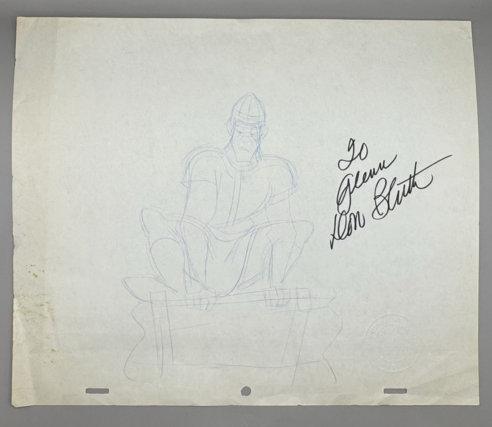 Authentic Original Dragon’s Lair Production Animation Art Signed By Don Bluth