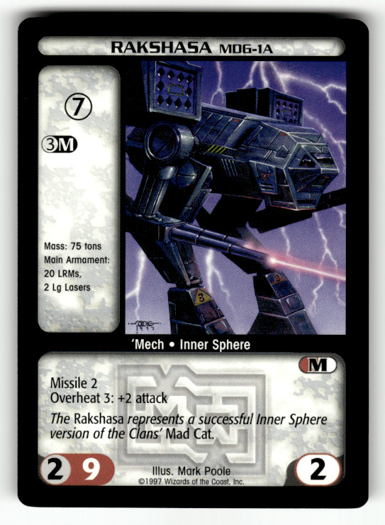 BattleTech Rakshasa MDG-1A 1997 Counterstrike Wizards of the Coast