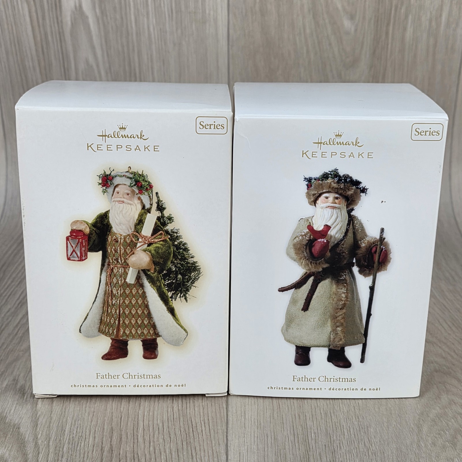 Hallmark Father Christmas Lot of 2 Ornaments 6th & 7th in Series (2009, 2010)