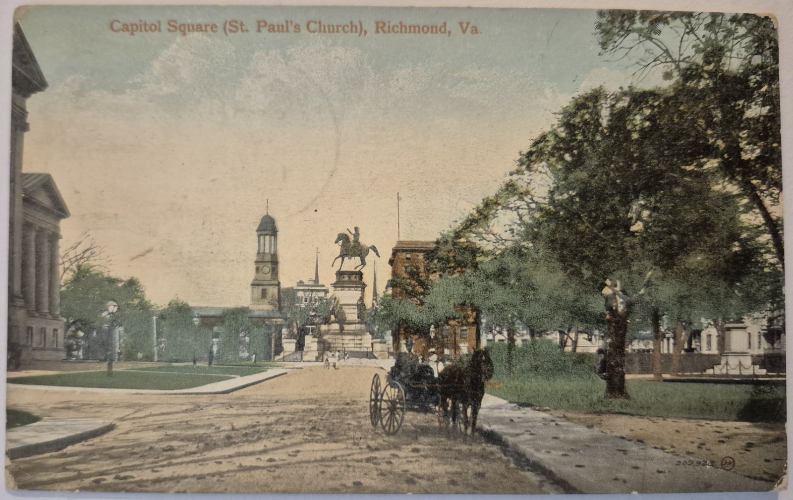 Vintage Postcard Capitol Square St Paul\'s Church Richmond Virginia  AA135