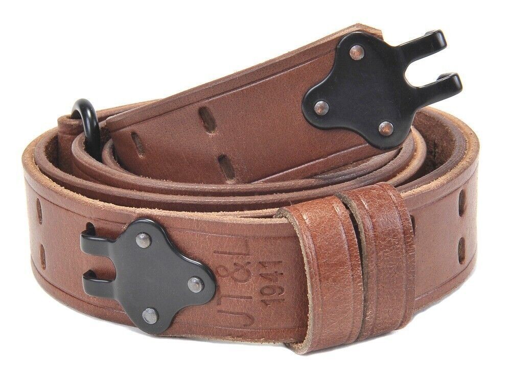 M1907 Leather Rifle Sling Dated 1941 M1 Garand Springfield Drum Dyed Leather