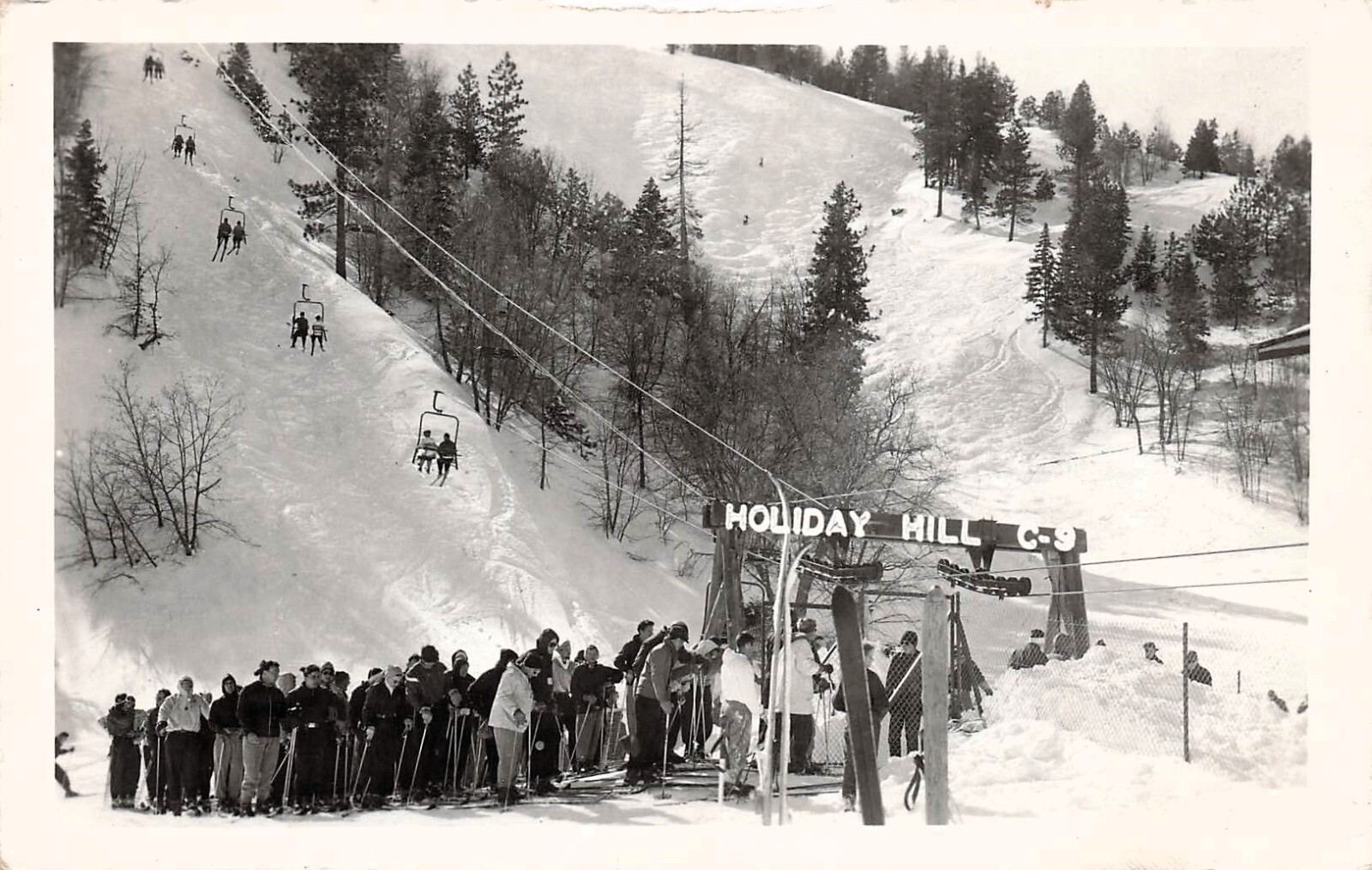 RPPC Wrightwood CA Holiday Hills Ski Resort Mountain High Photo Postcard F32