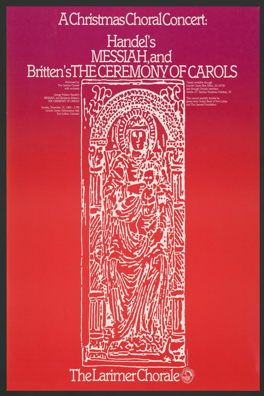 🎶 Handel's Messiah & Britten's Carols - 1989 Choral Concert Poster 16x24” -