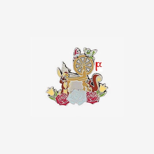 Loungefly Disney Sleeping Beauty Critters Spinning Wheel Princess Floral Pin