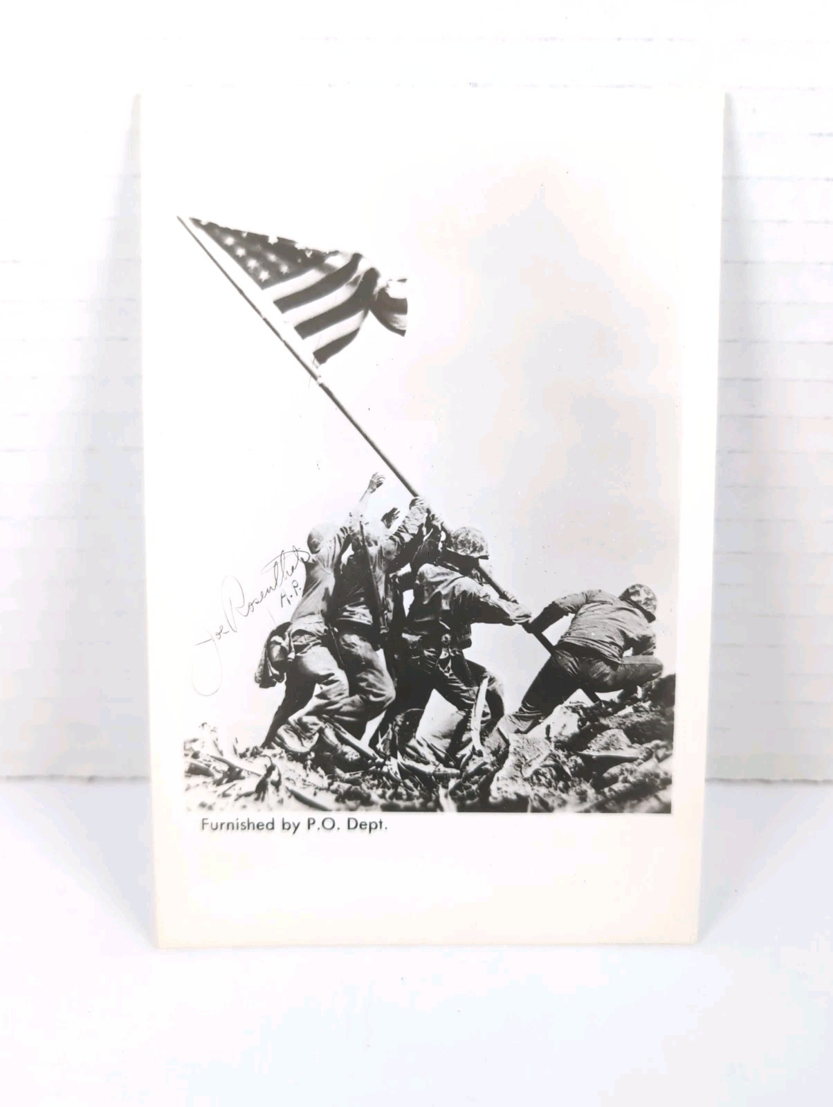Joe Rosenthal A.P. Postcard WW2 Iwo Jima Flag Raising 1945 George W Wentz Texas 