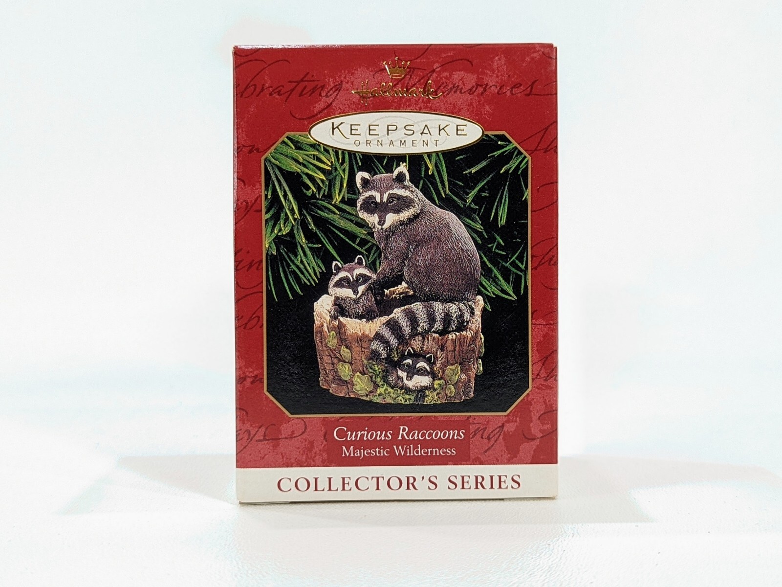 CURIOUS RACCOONS~3RD IN THE MAJESTIC WILDERNESS SERIES~1999 HALLMARK ORNAMENT