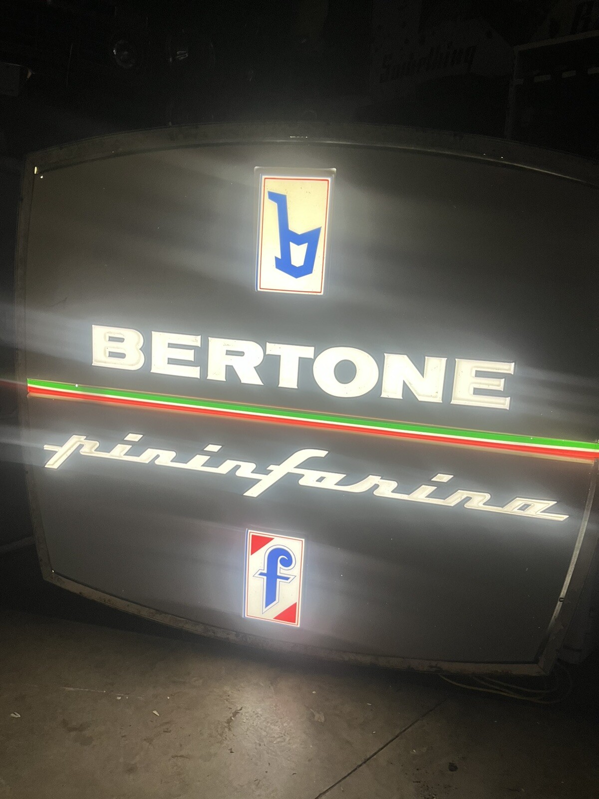 Rare Pininfarina Bertone Dealership Dealer Sign Ferrari Alfa Romeo Fiat Lancia